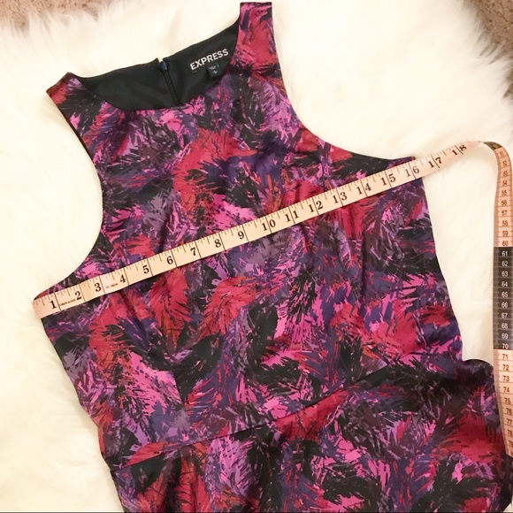 EXPRESS purple red pink peplum sleeveless top - Picture 3 of 7